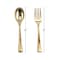 Smarty Had A Party Gold Disposable Plastic Mini Flatware Set - Dessert Spoons and Dessert Forks (600 Guests), 1200PK 790-GCS-CASE - alternate 6